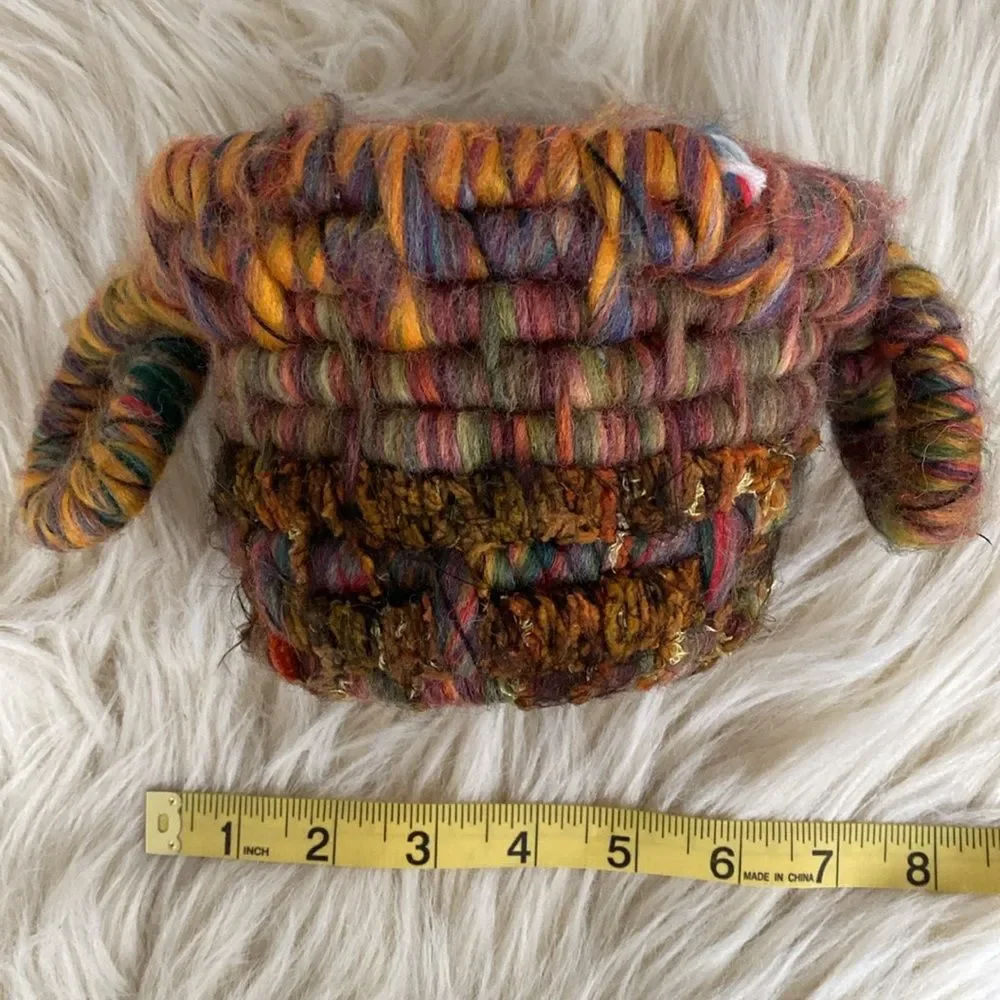 Loonie Bin Multicolor Yarn by Kim Handmade 6” Diameter NWOT